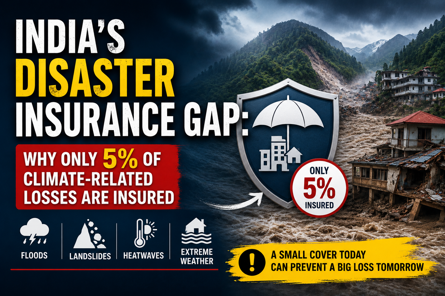India’s Disaster Insurance Gap: Why Only 5% of Climate-Related Losses Are Insured – NewEdgePolicy